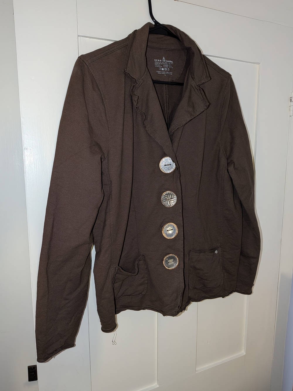 neon buddha Brown Button-Front Blazer